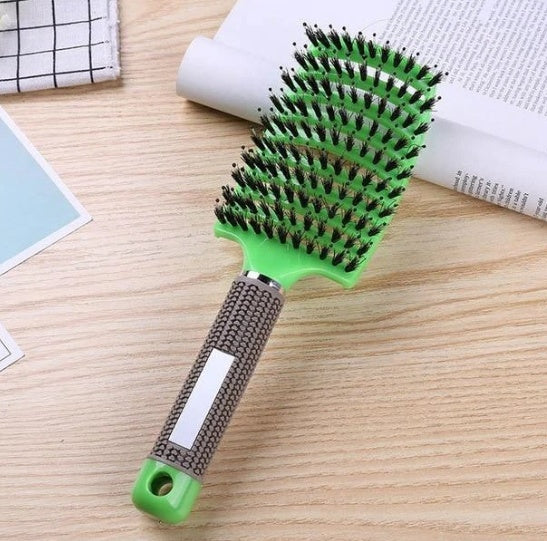 Cepillo desenredante antienredos LuxuryGlow: masajeador del cuero cabelludo y peine de cerdas para mujeres