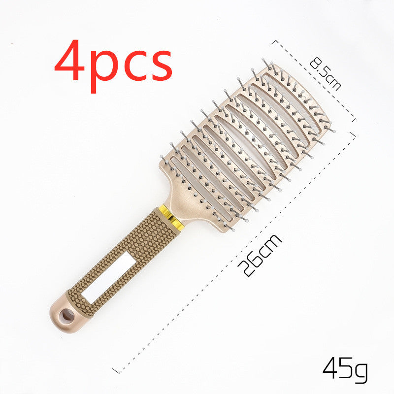 Cepillo desenredante antienredos LuxuryGlow: masajeador del cuero cabelludo y peine de cerdas para mujeres
