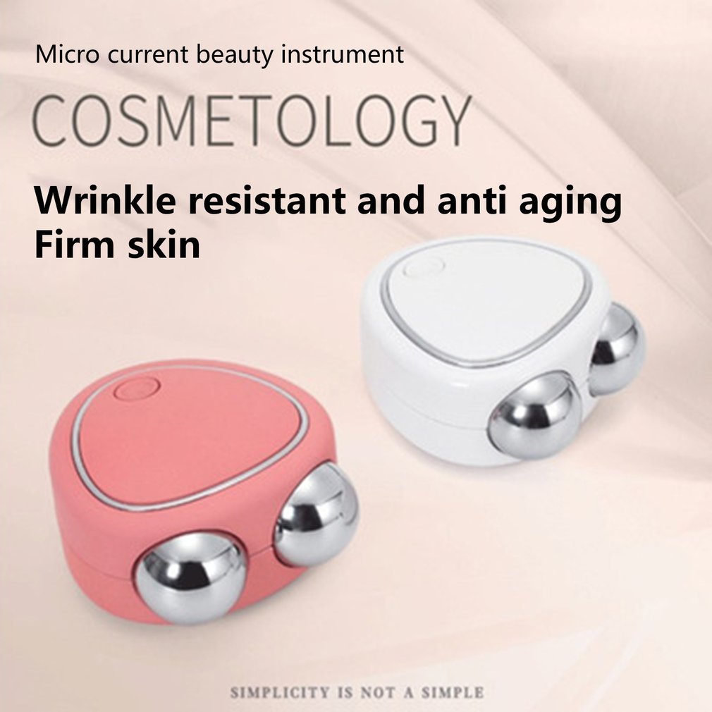 LuxuryGlow Portable Microcurrent Face Lifting Massager – Double Roller Anti-Puffiness Tool