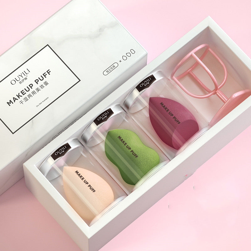 OUYILI Beauty Egg - Esponjas de maquillaje tipo huevo con forma de calabaza y limpiador opcional