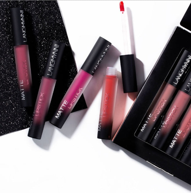 Set de labiales LANGMANNI Velvet Matte Waterproof: 12 tonos de larga duración