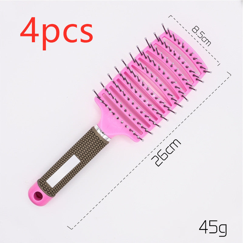 Cepillo desenredante antienredos LuxuryGlow: masajeador del cuero cabelludo y peine de cerdas para mujeres