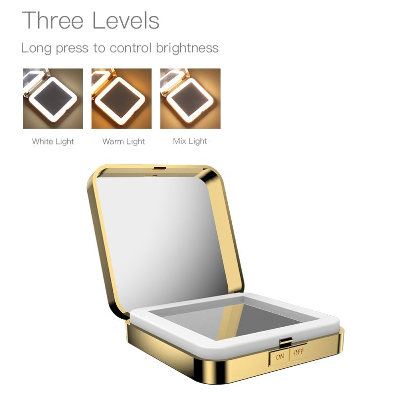 LuxuryGlow Rechargeable LED Makeup Mirror with 4X Magnification & 3 Light Modes