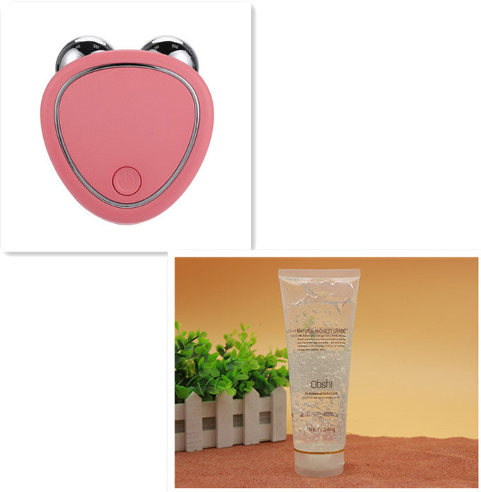 LuxuryGlow Portable Microcurrent Face Lifting Massager – Double Roller Anti-Puffiness Tool