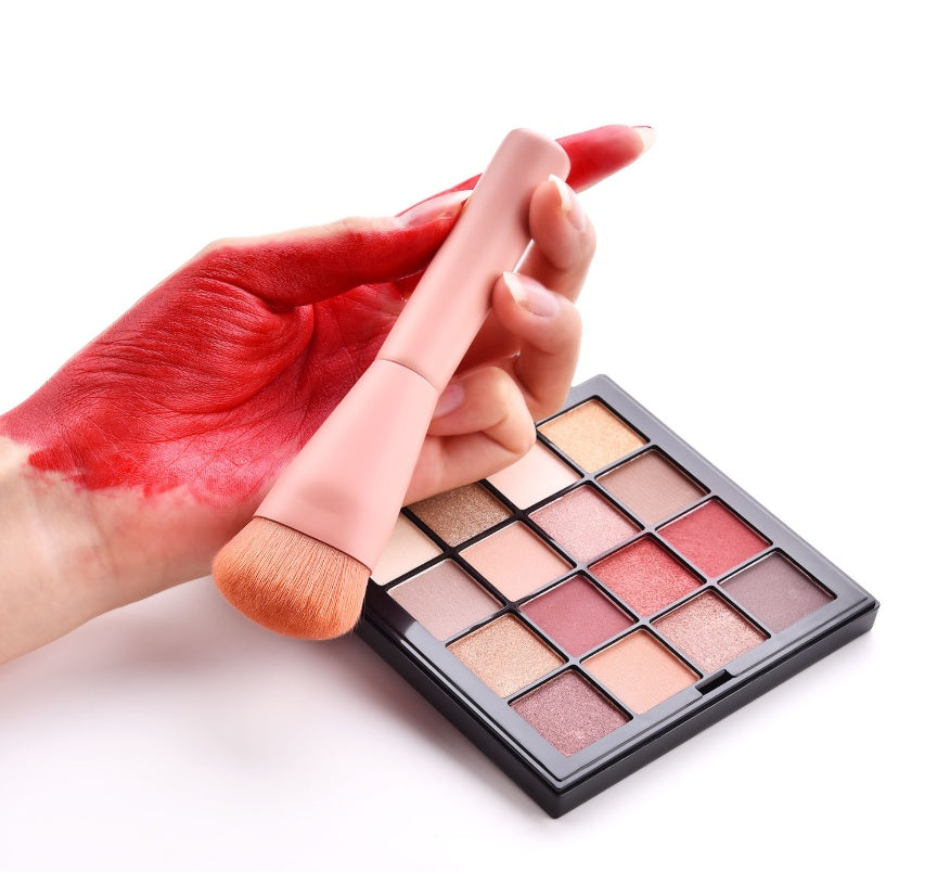 Juego de 10 brochas de maquillaje premium LuxuryGlow: mango de madera y diseño de doble punta