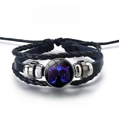 Pulsera luminosa LuxuryGlow de las 12 constelaciones: joyería unisex del zodiaco que brilla en la oscuridad