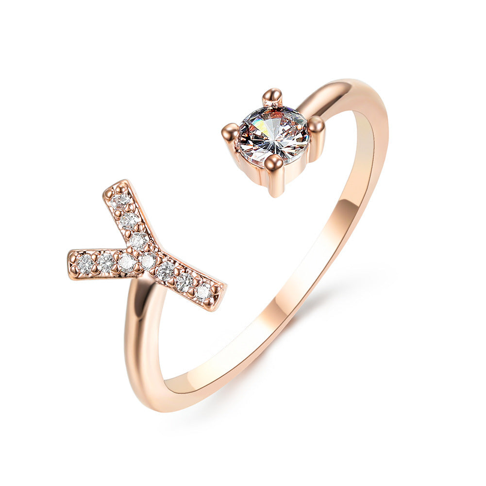 New Design Adjustable 26 Initial Letter Ring Fashion Jewelry For Women Simple Elegant Jewelry - LUXURY GLOW