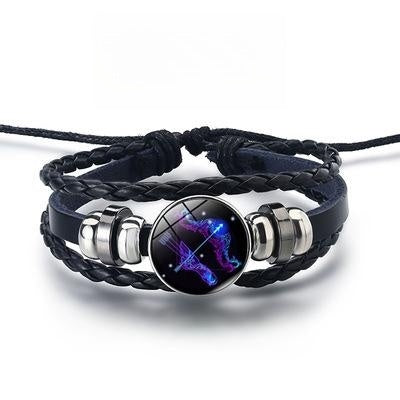 Pulsera luminosa LuxuryGlow de las 12 constelaciones: joyería unisex del zodiaco que brilla en la oscuridad