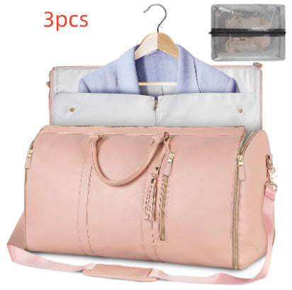 Large Capacity Travel Duffle Bag Women's Handbag Folding Suit Bag Waterproof Clothes Totes - LUXURY GLOW