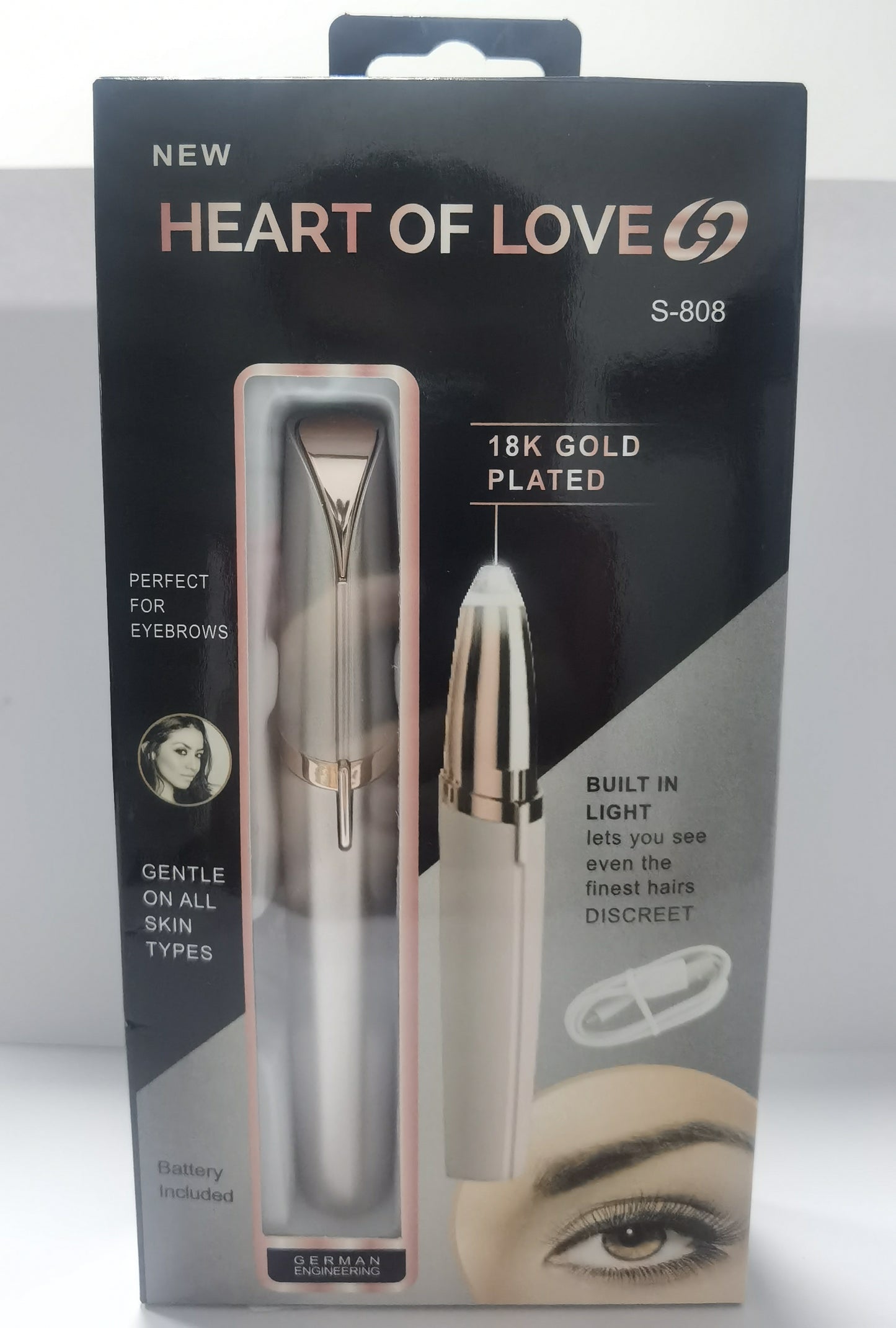 LuxuryGlow Mini Electric Eyebrow Trimmer – Painless Hair Remover with LED Light