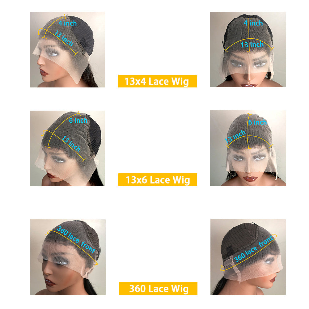 باروكة شعر أمامية كاملة من LuxuryGlow 360 - شعر بشري 100% مموج، كثافة 150%