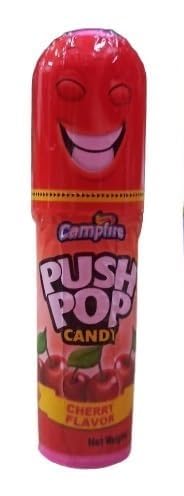 Campfire Push Pop Candy – Assorted Fruit Flavours (Cherry, Grape, Strawberry, Orange), Pack of 4 Imported