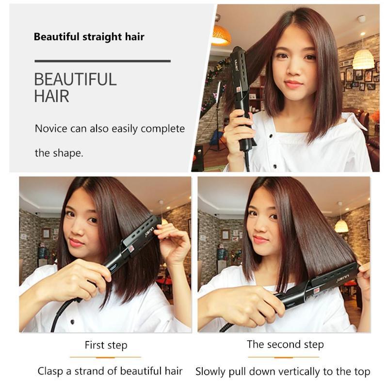 Plancha de pelo Lili: plancha de vapor de 4 temperaturas para cabello húmedo y seco
