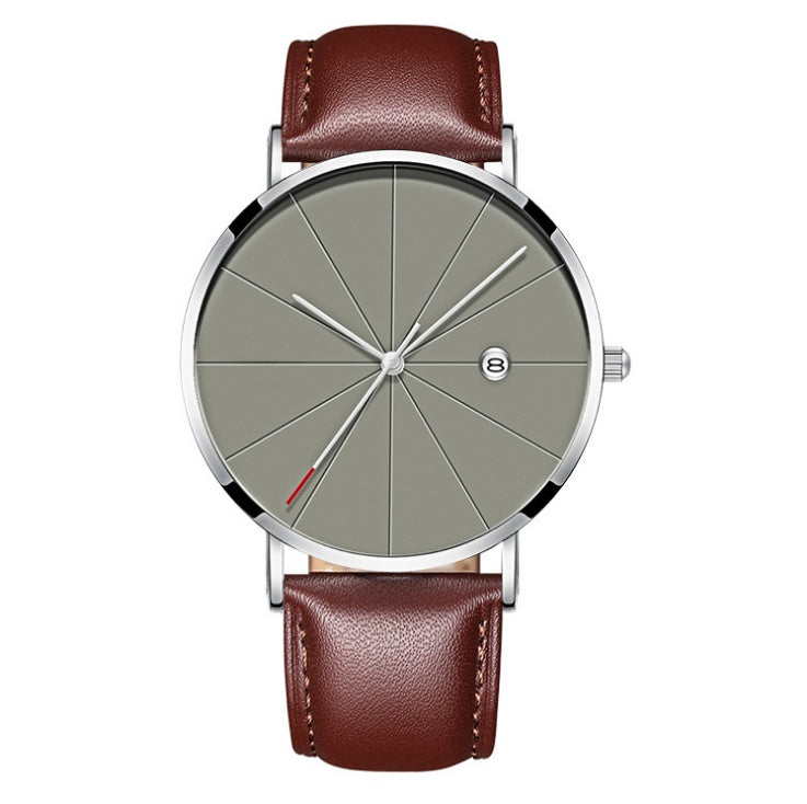 Reloj LuxuryGlow con calendario simple: reloj de cuarzo de acero inoxidable resistente al agua para hombre.