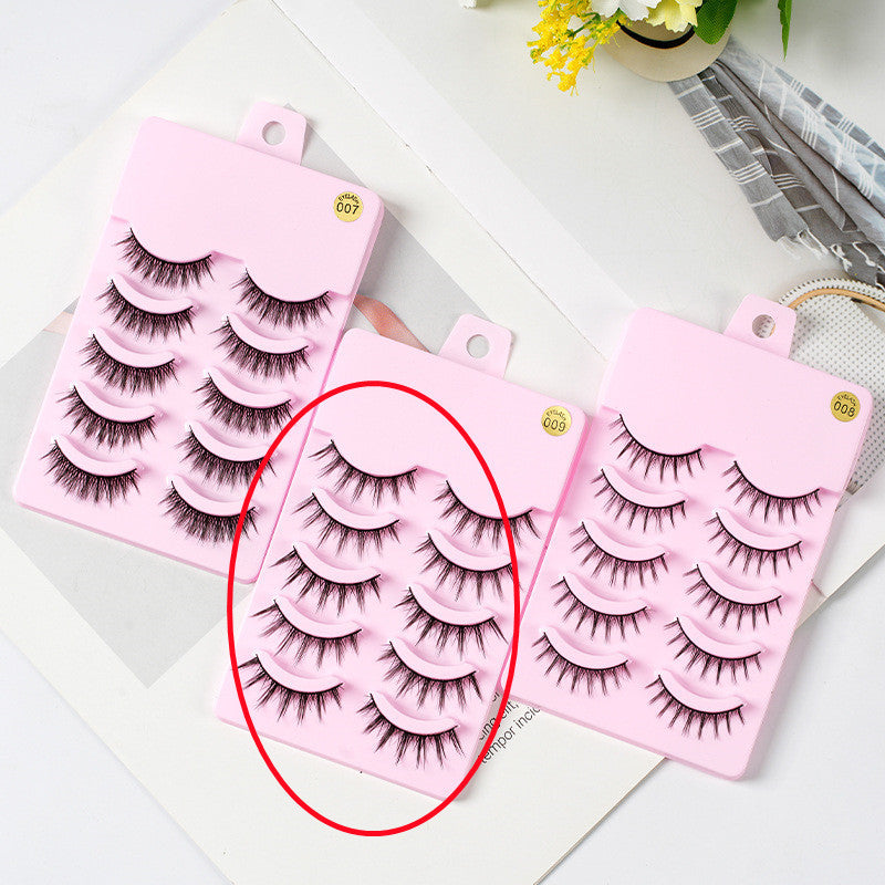 Pestañas Manga LuxuryGlow: 5 pares de pestañas postizas naturales y tenues para cosplay de anime