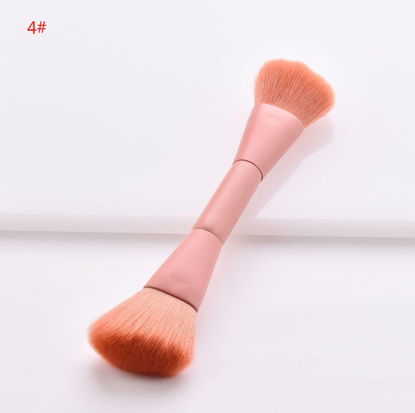 Juego de 10 brochas de maquillaje premium LuxuryGlow: mango de madera y diseño de doble punta
