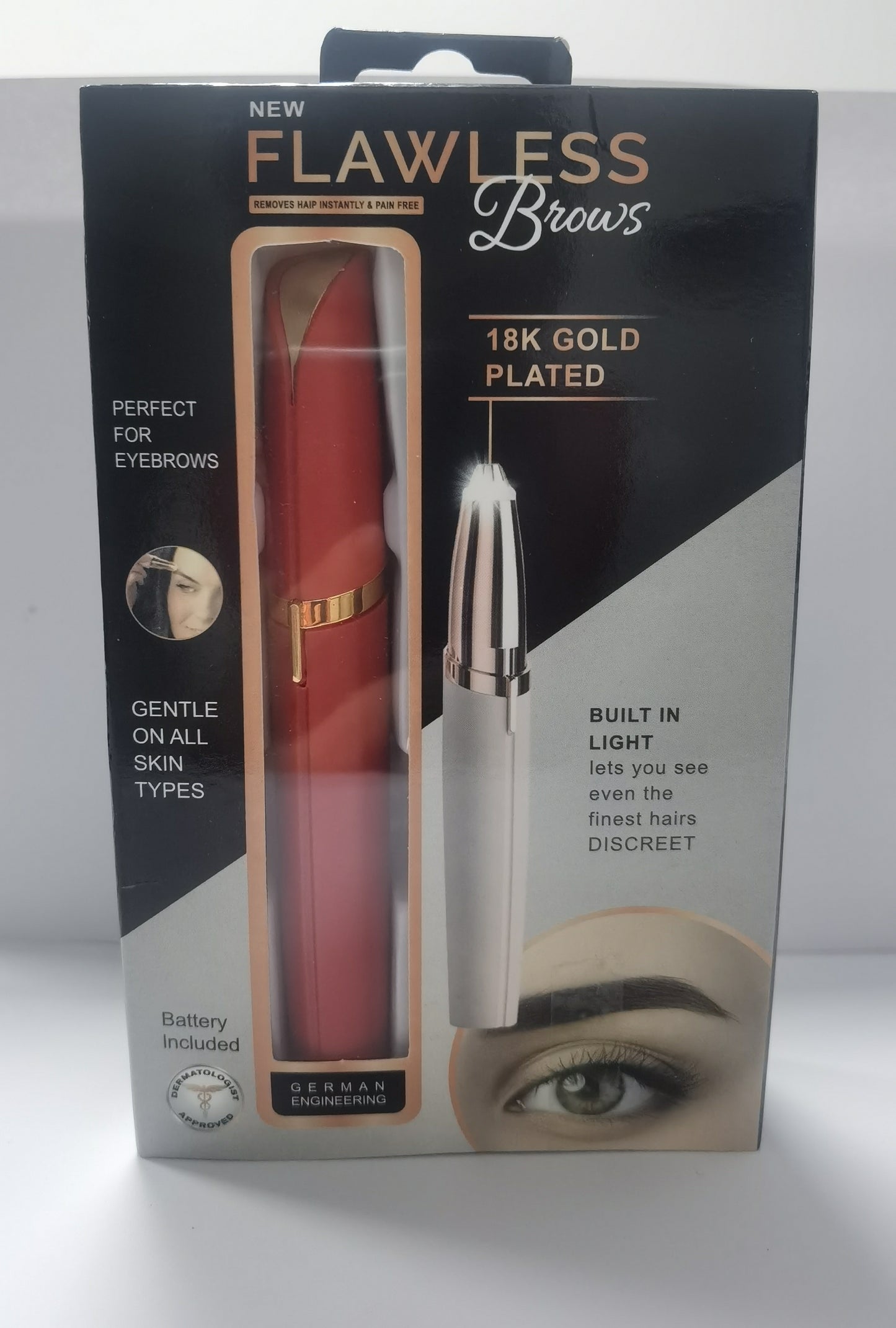 LuxuryGlow Mini Electric Eyebrow Trimmer – Painless Hair Remover with LED Light