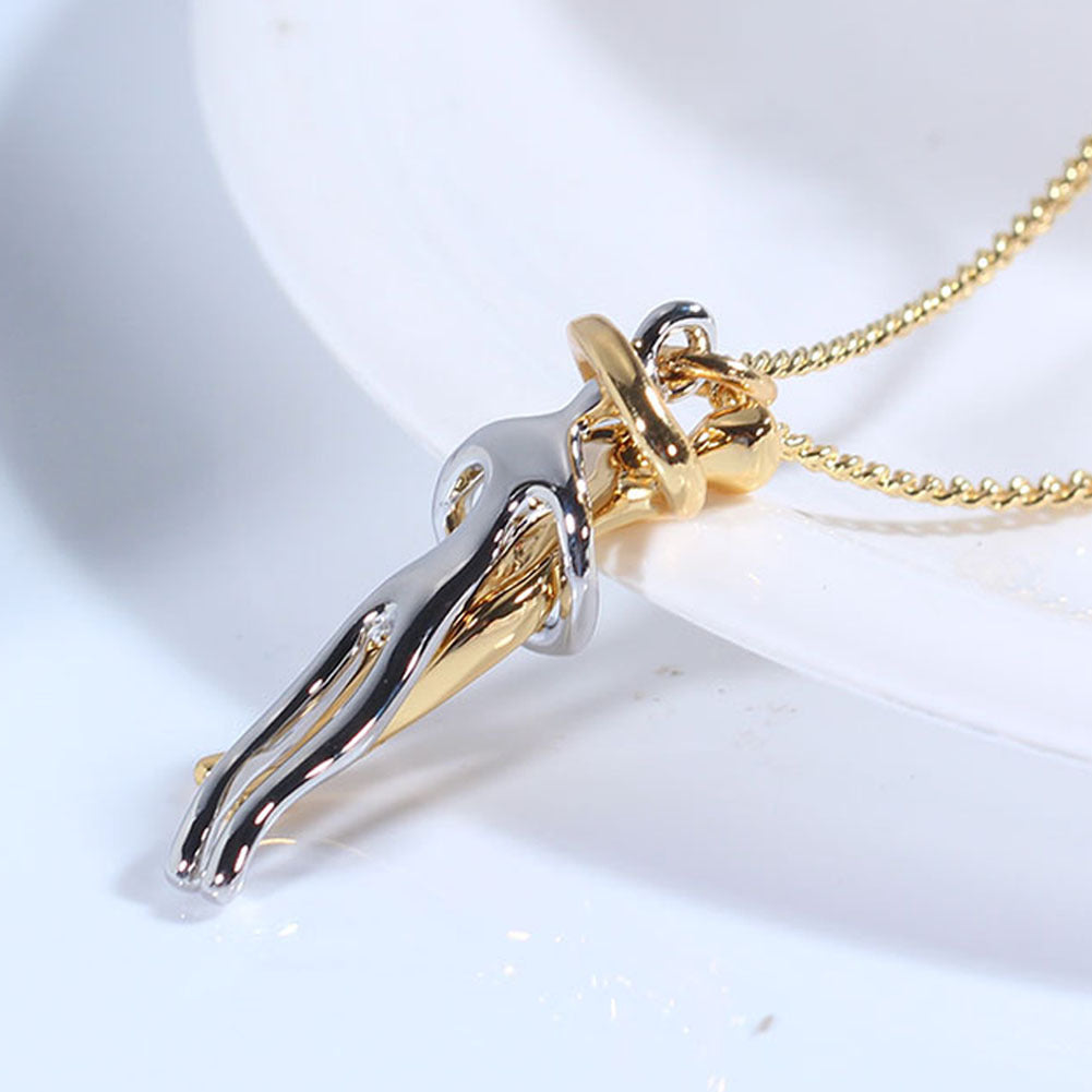 Love Hug Pendant Necklace - Unisex Couple Gift for Valentine’s Day - LUXURY GLOW