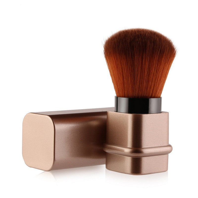 Brocha de maquillaje individual portátil LuxuryGlow: diseño compacto para retoques en cualquier lugar