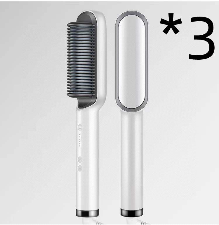LuxuryGlow 2-in-1 Hair Straightener & Hot Comb – Negative Ion Curling Brush
