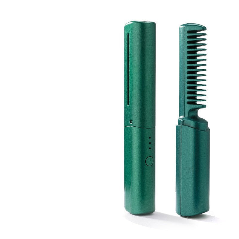 LuxuryGlow Wireless Hair Straightener & Curler Brush – Fast Heating, USB Rechargeable