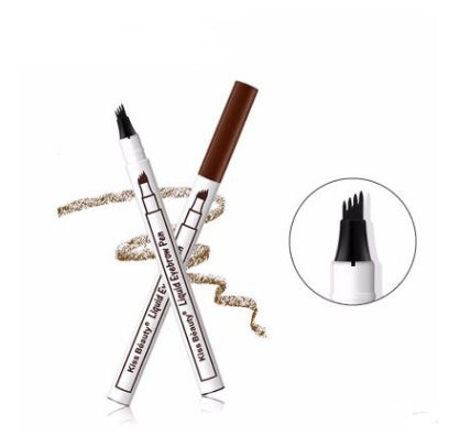 Lápiz de tatuaje para cejas LuxuryGlow resistente al agua de 4 puntas: tinte natural para cejas