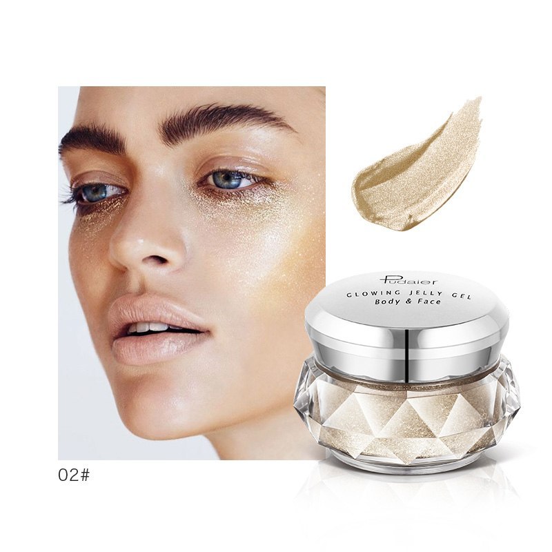 Pudaier Waterproof Face & Body Highlighter Gel – Festival Glow & Eyeshadow Jelly