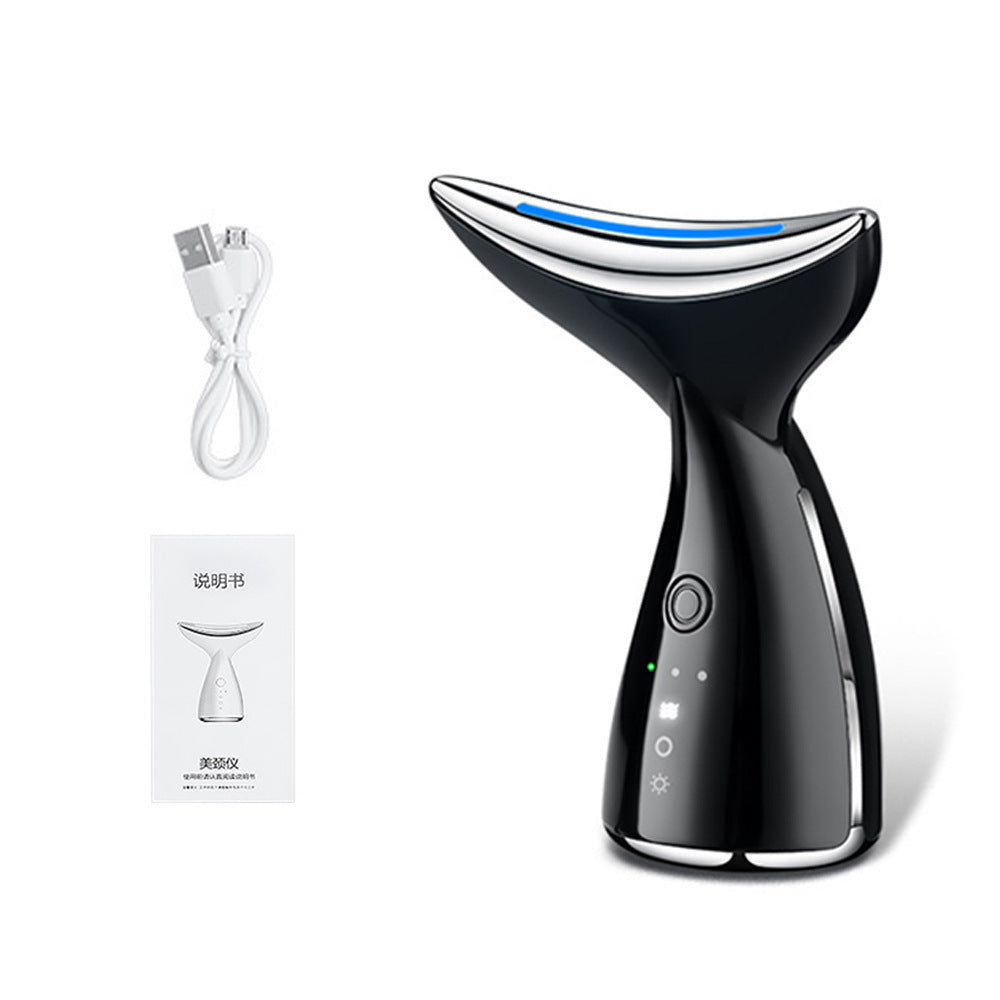 LuxuryGlow EMS Microcurrent Neck & Face Lifting Device with LED Therapy – Reduce Wrinkles, Tighten Skin