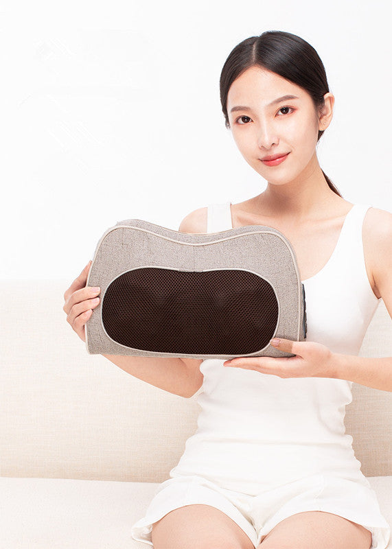 Almohada masajeadora cervical LuxuryGlow: amasamiento infrarrojo y terapia de calor