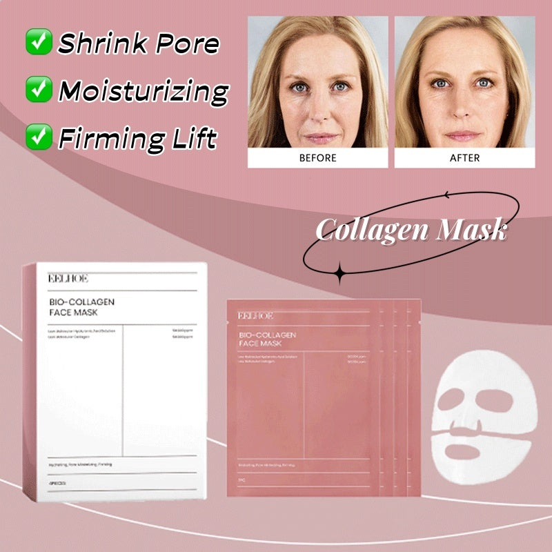 Mascarilla facial de colágeno LuxuryGlow: hidratante, reafirmante e iluminadora (4 unidades)