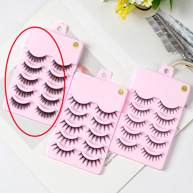 Pestañas Manga LuxuryGlow: 5 pares de pestañas postizas naturales y tenues para cosplay de anime