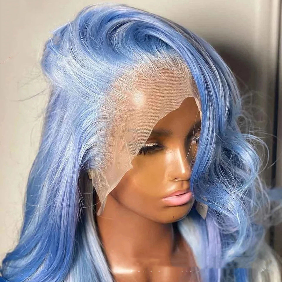 باروكة شعر بشري مموج من LuxuryGlow بجزء أمامي من الدانتيل - باروكة شعر متوسطة الطول بدون غراء مقاس 13×4