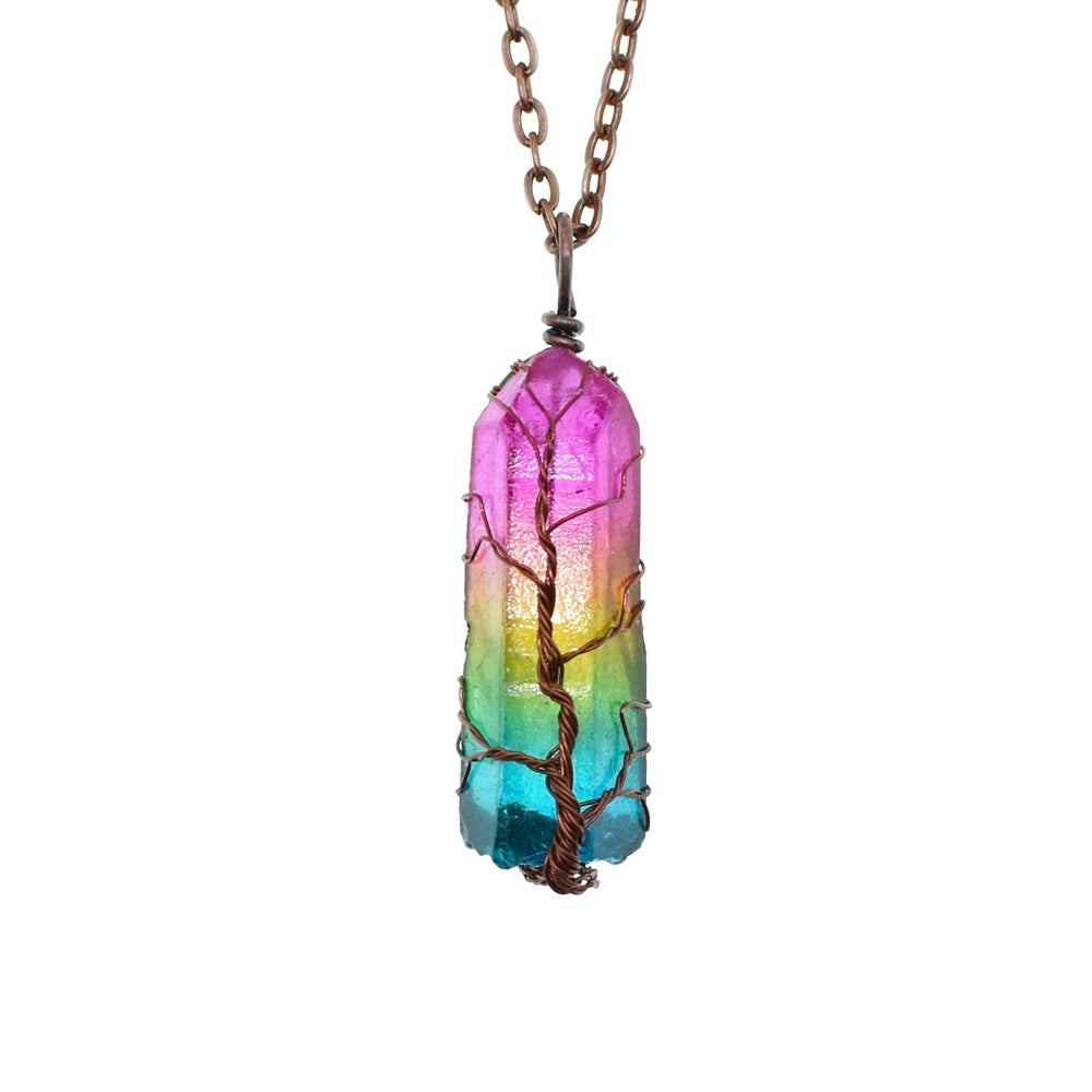Hot Selling Stone Crystal Tree of Life Necklace – Stylish & Meaningful Jewelry - LUXURY GLOW