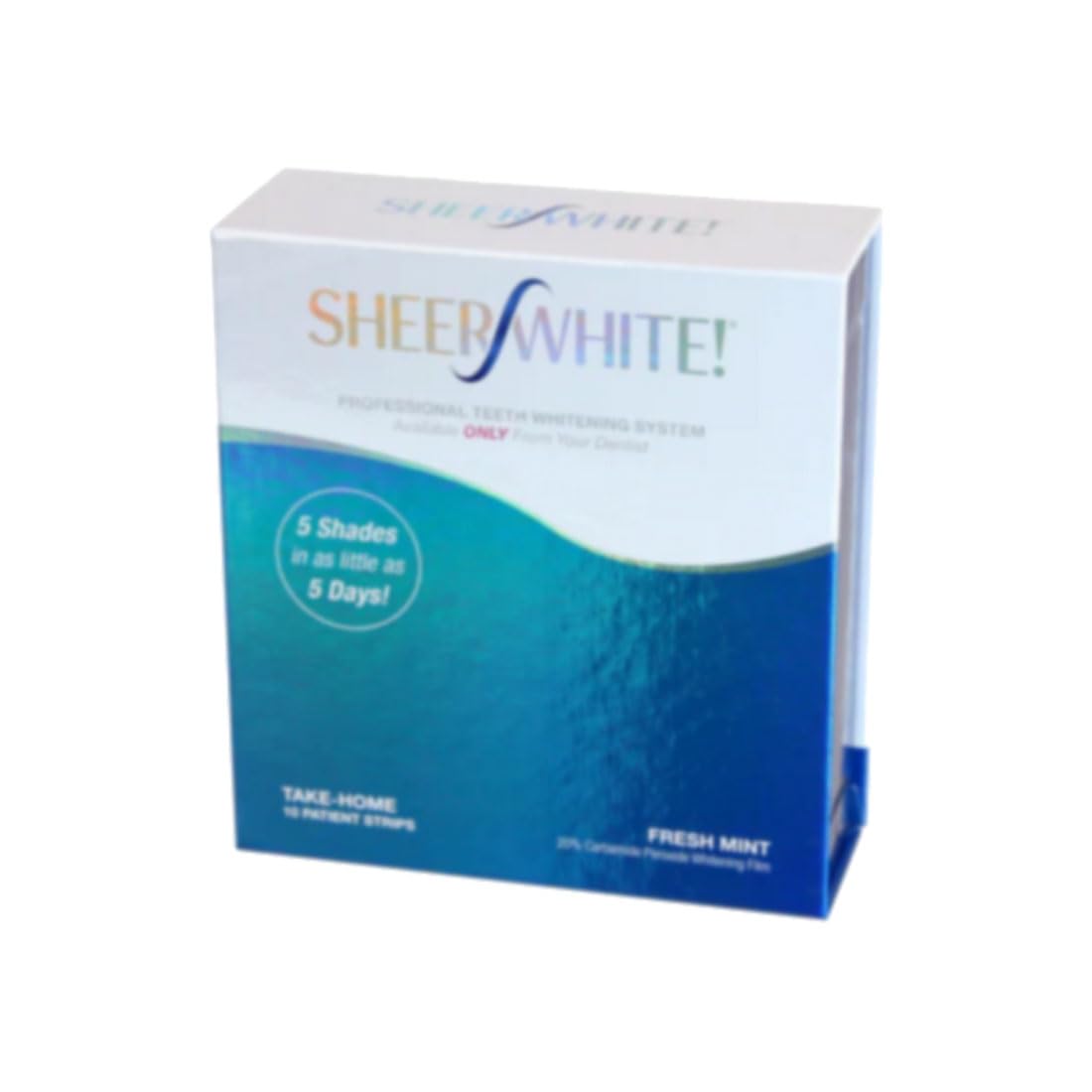 Sheer White! Teeth Whitening Strips – 5-Day Professional Whitening Kit, 10 Strips (20% Carbamide Peroxide, Fast Results)