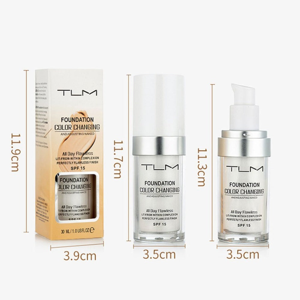 Base de maquillaje TLM con cambio de color activado por la temperatura y FPS 50 – Corrector BB natural