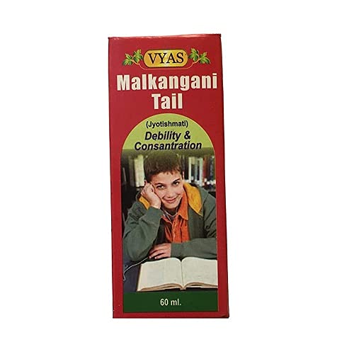 Vyas Malkangani Tail Pack of 2 (60ml Each) – Ayurvedic Oil for Memory, Stress & Vitality