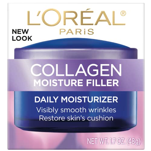 L’Oreal Paris Collagen Daily Face Moisturizer – Anti-Aging Cream for Wrinkle Reduction & Intense Hydration, 1.7 oz