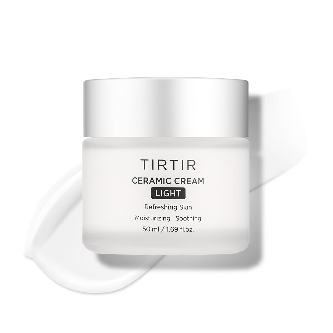 TIRTIR Ceramic Cream Light | Lightweight Korean Face Moisturizer for Hydration & Glass Skin | 50ml