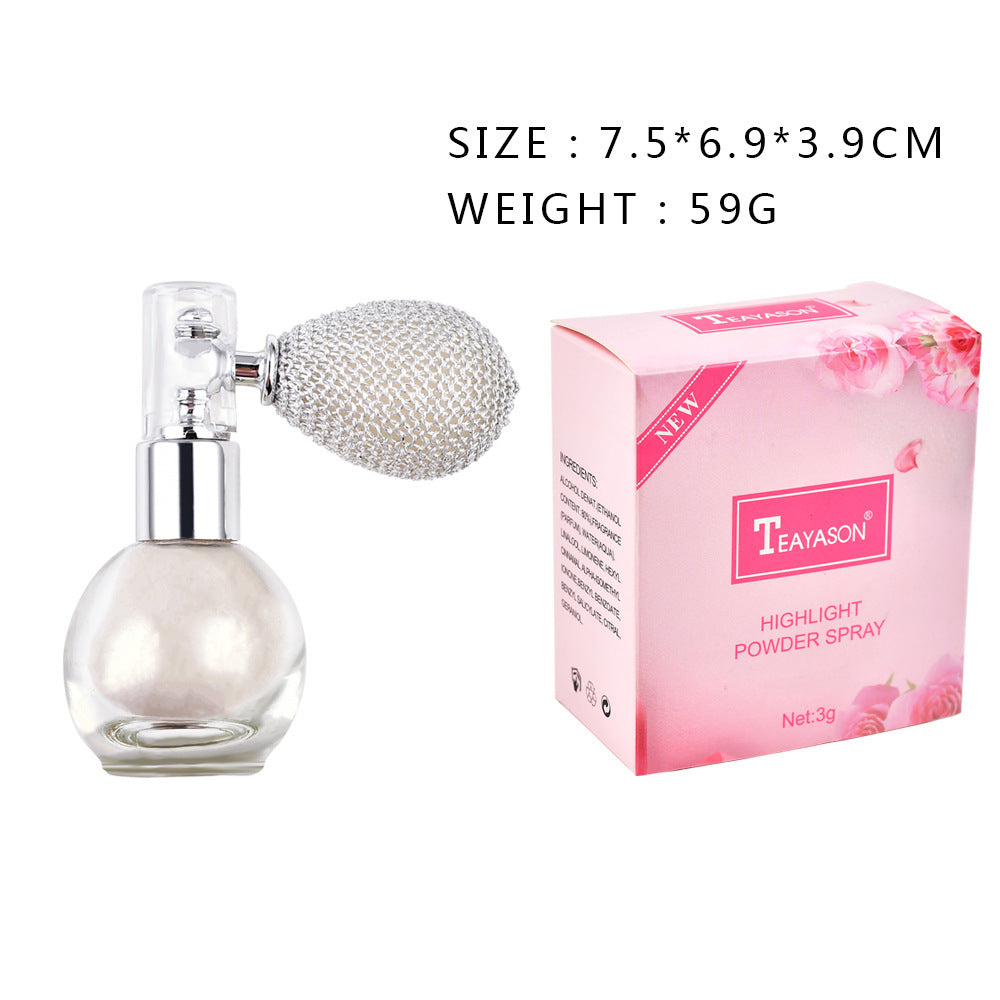 Iluminador en aerosol con brillo TEAYASON: polvos brillantes para rostro y cuerpo