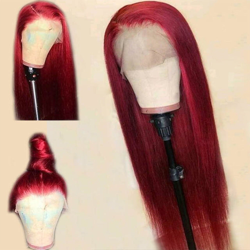 LuxuryGlow Burgundy Lace Front Wig – Natural Look Red Wig for Women