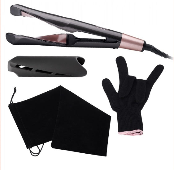 Plancha y rizador de pelo LuxuryGlow 2 en 1: rizador para uso en seco y húmedo con pantalla LCD