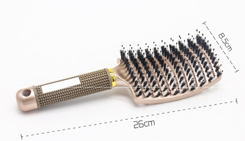 Cepillo desenredante antienredos LuxuryGlow: masajeador del cuero cabelludo y peine de cerdas para mujeres