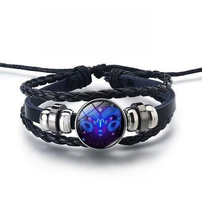 Pulsera luminosa LuxuryGlow de las 12 constelaciones: joyería unisex del zodiaco que brilla en la oscuridad