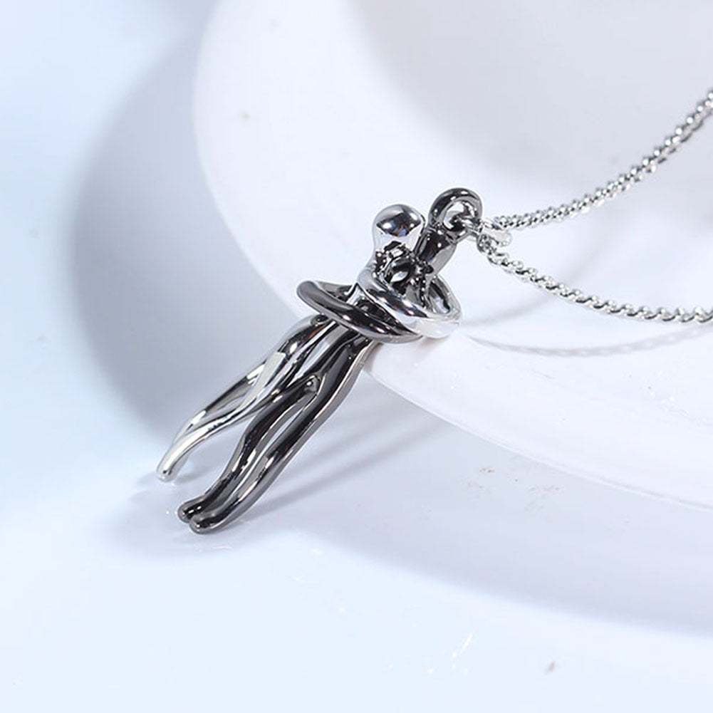 Love Hug Pendant Necklace - Unisex Couple Gift for Valentine’s Day - LUXURY GLOW