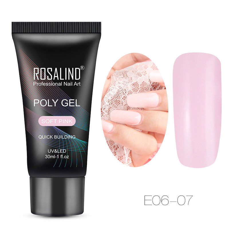 Gel para extensiones de uñas ROSALIND Crystal: fototerapia UV de larga duración (30 ml)