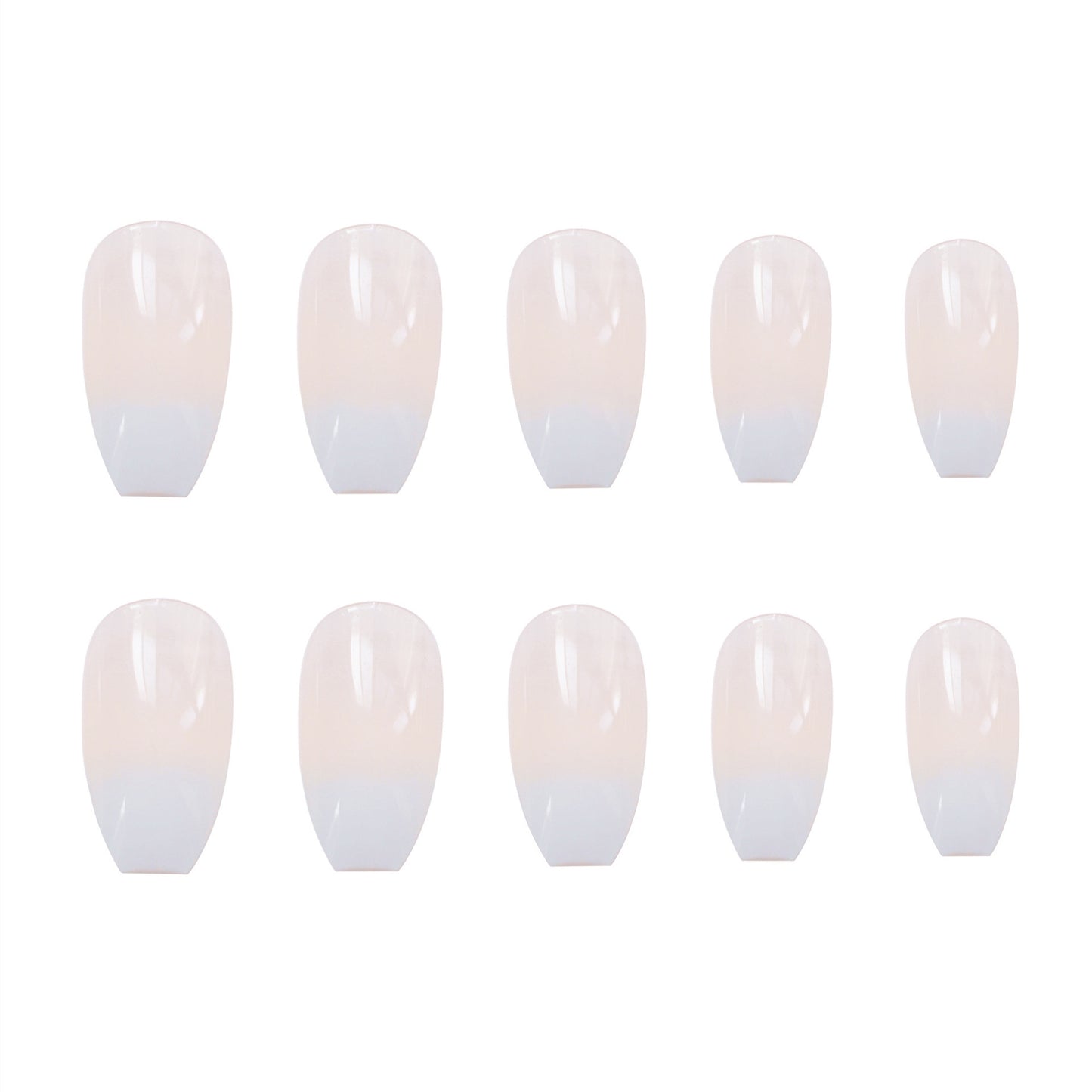 أظافر صناعية قابلة للارتداء من LuxuryGlow Ballet White Gradient - مجموعة من 24 قطعة