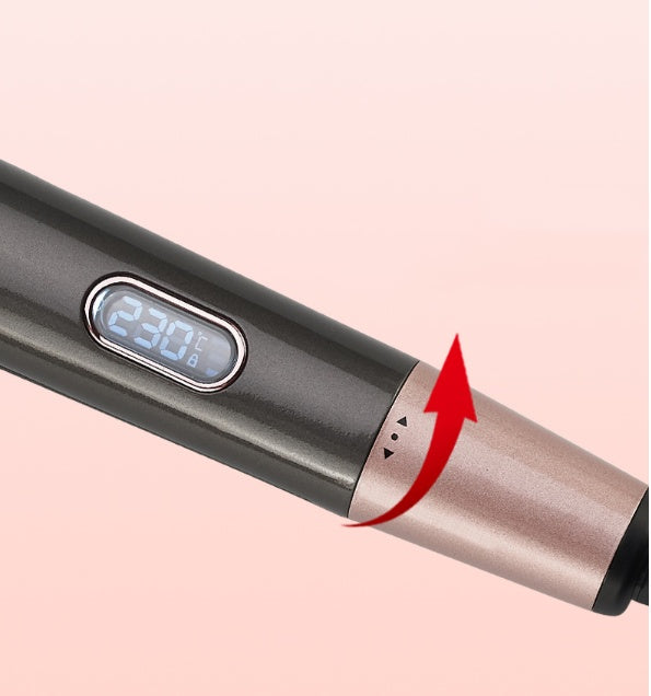 Plancha y rizador de pelo LuxuryGlow 2 en 1: rizador para uso en seco y húmedo con pantalla LCD