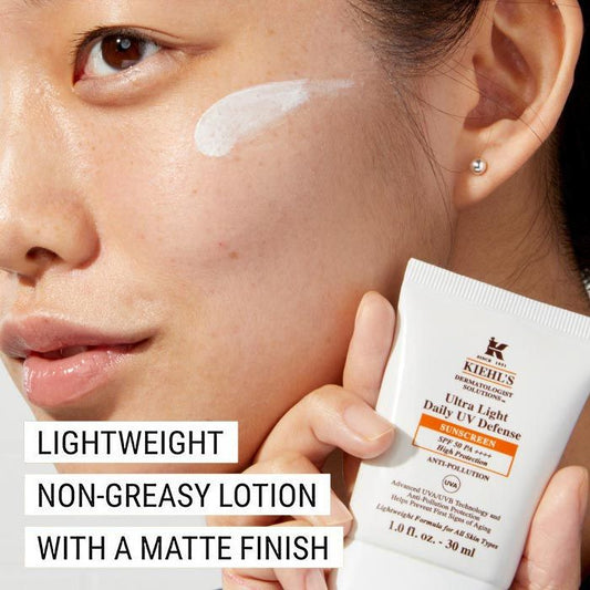 KIEHL’S Ultra Light Daily UV Defense Anti-Pollution Sunscreen SPF 50 PA++++ – Non-Greasy, Hydrating Sun Protection for All Skin Types