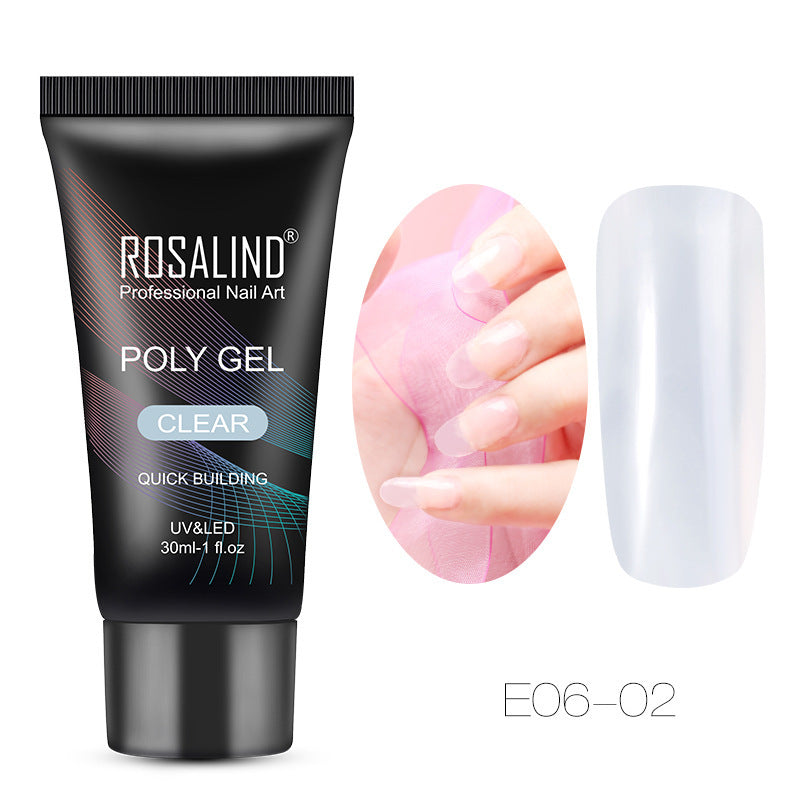 Gel para extensiones de uñas ROSALIND Crystal: fototerapia UV de larga duración (30 ml)