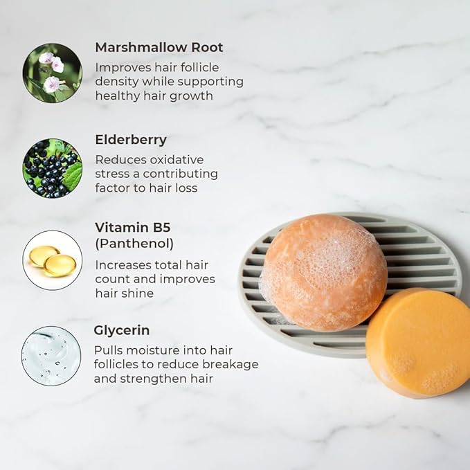 The Earthling Co. Shampoo & Conditioner Bar Set | Strengthen, Volumize & Nourish Hair with Natural Ingredients | Sulfate & Paraben-Free (Citrus Sun)
